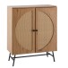 Kommode >WL6.893< in Eiche Dekor, Holzwerkstoff & Geflecht - 80x103x39cm (BxHxT)