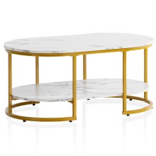 Couchtisch >WL6.895< in Marmor Optik Weiß /...