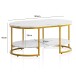 Couchtisch >WL6.895< in Marmor Optik Weiß / Gold - 100x45x60 (BxHxT)