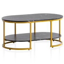Couchtisch >WL6.896< in Marmor Optik Schwarz / gold...