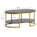 Couchtisch >WL6.896< in Marmor Optik Schwarz / gold - 100x45x60 (BxHxT)