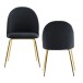 Esszimmerstuhl >WL6.942< (2er-Set) in Schwarz & gold, Samt - 53x87x50cm (BxHxT)