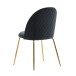 Esszimmerstuhl >WL6.942< (2er-Set) in Schwarz & gold, Samt - 53x87x50cm (BxHxT)