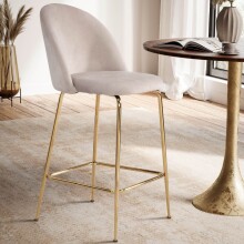 Barhocker >WL6.943< (2er-Set) in Beige & gold,...
