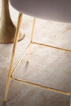Barhocker >WL6.943< (2er-Set) in Beige & gold, Samt - 50x102x50cm (BxHxT)