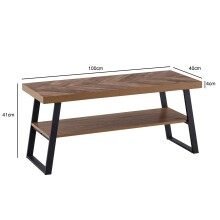 Sitzbank >WL6.977< in Eiche Dekor, Holzwerkstoff - 100x41x40cm (BxHxT)