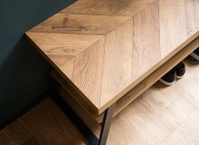 Sitzbank >WL6.977< in Eiche Dekor, Holzwerkstoff - 100x41x40cm (BxHxT)