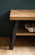 Sitzbank >WL6.977< in Eiche Dekor, Holzwerkstoff - 100x41x40cm (BxHxT)