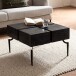 Couchtisch >WL6.980< in Mango schwarz, Massivholt / Metall - 60x40x60cm (BxHxT)