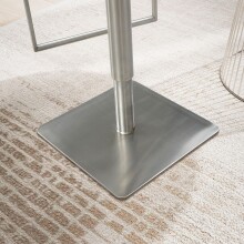Barhocker >WL6.981< in Schwarz & Edelstahl - 38x91x39cm (BxHxT)