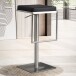 Barhocker >WL6.981< in Schwarz & Edelstahl - 38x91x39cm (BxHxT)