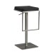 Barhocker >WL6.981< in Schwarz & Edelstahl - 38x91x39cm (BxHxT)