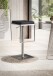 Barhocker >WL6.981< in Schwarz & Edelstahl - 38x91x39cm (BxHxT)