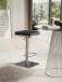 Barhocker >WL6.982< in Schwarz & Edelstahl - 37x82x37cm (BxHxT)