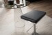 Barhocker >WL6.982< in Schwarz & Edelstahl - 37x82x37cm (BxHxT)