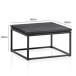 Couchtisch >WL6.986< in Mango Schwarz, Massivholz & Metall - 60x35x60cm (BxHxT)