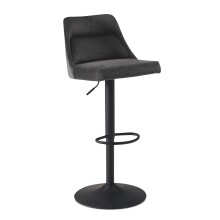 Barhocker >WL6.999< in Grau, Samt - 45x106x51cm...