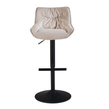 Barhocker >WL7.004< in Beige, Samt - 45x106x55cm (BxHxT)