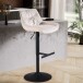 Barhocker >WL7.004< in Beige, Samt - 45x106x55cm (BxHxT)