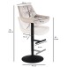 Barhocker >WL7.004< in Beige, Samt - 45x106x55cm (BxHxT)