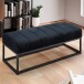 Sitzbank >WL7.010< in Schwarz, Samt - 108x40x40cm (BxHxT)