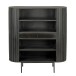 Bücherregal >WL7.013< in Mango Schwarz, Massivholz - 105x122x40cm (BxHxT)