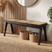 Sitzbank >WL7.015< in Akazie Schwarz & Wiener Geflecht - 120x48x38 (BxHxT)