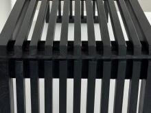 Sitzbank Akazie Massivholz 120 cm Schwarz Garderobenbank...