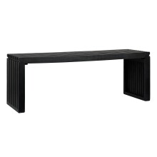 Sitzbank Akazie Massivholz 120 cm Schwarz Garderobenbank Flurbank