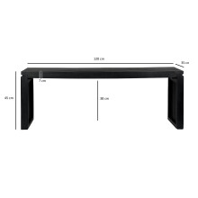 Sitzbank Akazie Massivholz 120 cm Schwarz Garderobenbank Flurbank