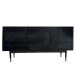 Sideboard >WL7.021< in Akazie Schwarz, Massivholz - 160x81x42cm (BxHxT)
