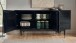 Sideboard >WL7.021< in Akazie Schwarz, Massivholz - 160x81x42cm (BxHxT)