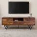 Lowboard >WL7.023< in Sheesham, Massivholz & MEtall - 160x56x35cm (BxHxT)