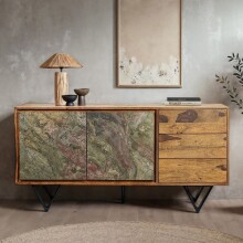 Sideboard >WL7.032< in Sheesham & Steinoptik,...