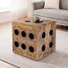 Sitzhocker >WL7.036< in Mango, Massivholz - 41x41x41cm (BxHxT)