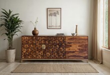 Sideboard >WL7.040< in Sheesham, Massivholz - 180x70x40cm (BxHxT)