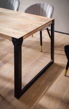 Esstisch >WL7.046< in Akazie / schwarz, Massivholz & Metall - 120x76x60 (BxHxT)
