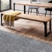 Sitzbank >WL7.050< in Akazie / Schwarz, Massivholz & Metall - 120x45x40 (BxHxT)