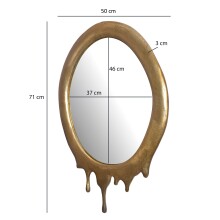 Spiegel >WL7.106< in Gold, Aluminium / Spiegel - 50x71x3cm (BxHxT)