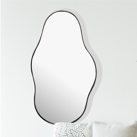 Spiegel >WL7.109< in Schwarz, Spiegel / Metall - 40x80x3cm (BxHxT)