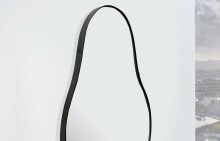 Spiegel >WL7.109< in Schwarz, Spiegel / Metall - 40x80x3cm (BxHxT)