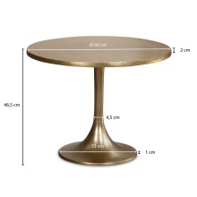Beistelltisch >WL7.132< in Gold, Aluminium - 47x60cm (HxD)