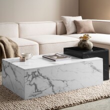 Couchtisch >WL7.143< in Marmor-Optik Weiß /...