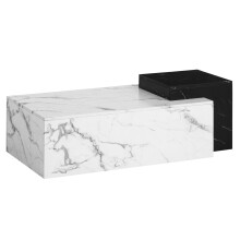 Couchtisch >WL7.143< in Marmor-Optik Weiß /...