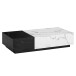 Couchtisch >WL7.144< in Marmor-Optik Weiß / schwarz - 120x28x60 (BxHxT)