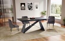 Kulissen-Esstisch >WL7.148< in Keramik Schwarz - 180x78x95 (BxHxT)