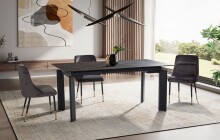 Kulissen-Esstisch >WL7.152< in Keramik Schwarz - 180/240x77x95 (BxHxT)