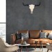 Hängedekoration >Büffel< in Weiß / schwarz, Aluminium - 56x40x14cm (BxHxT)