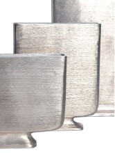 Dekovase >WL7.166< (3-teilig) in Silber, Aluminium - 26x33x4cm (BxHxT)