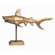 Dekofigur >shark< in Gold, Aluminium - 70x49x27cm...